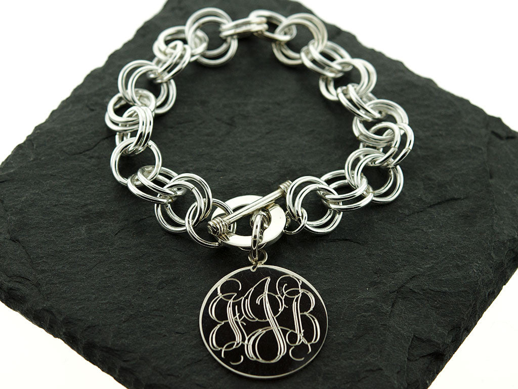 monogram charm bracelet