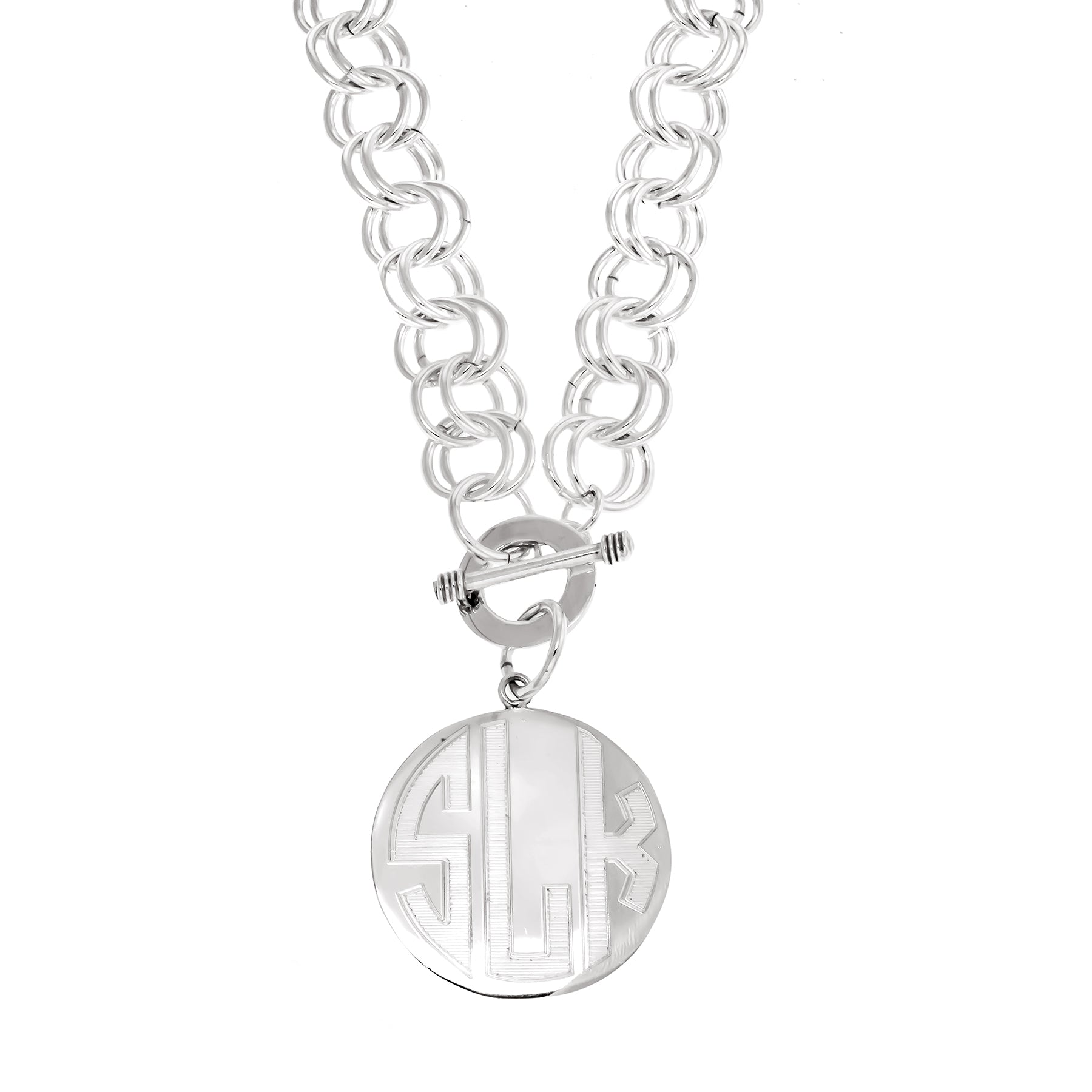 Chunky Double Link Rolo Monogram Necklace – Sterling Knot