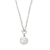 Freshwater Pearl Toggle Monogram Disc Necklace