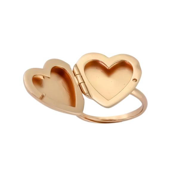 Rose Gold Heart Locket Ring