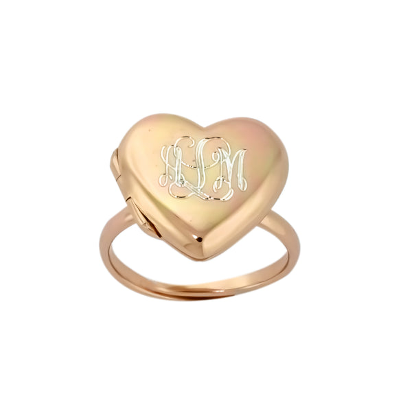 Rose Gold Heart Locket Ring