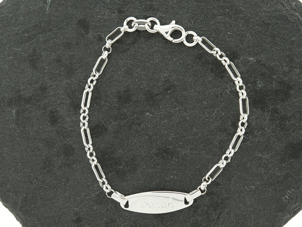 Sterling Knot Baby Satellite ID Name Monogram Bracelet