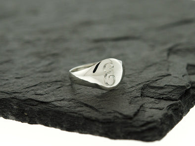 Sterling Knot Baby Signet Monogram Ring