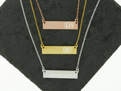 Sterling Knot Bar Necklace