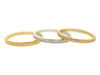 Tri Color Micro Pave CZ Stacking Band Set