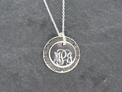 Forever Ring Circle Monogram Necklace