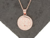 Rose Gold Round CZ Monogram Necklace