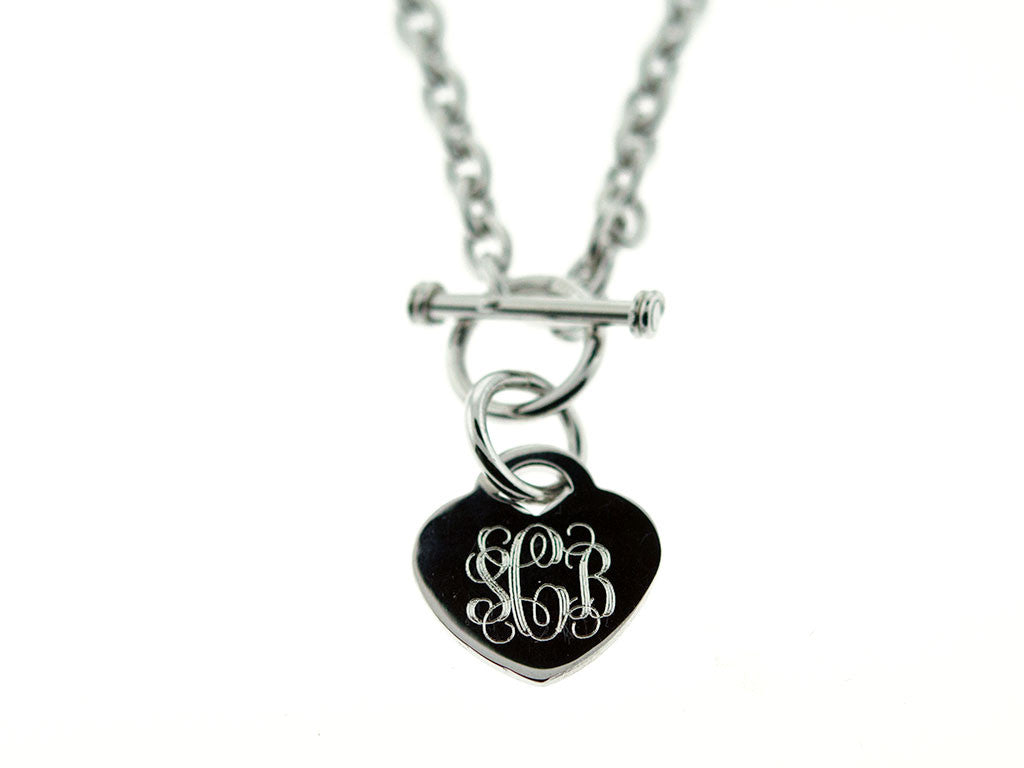sweet hearts . monogram tag heart charm necklace . in 14KGF