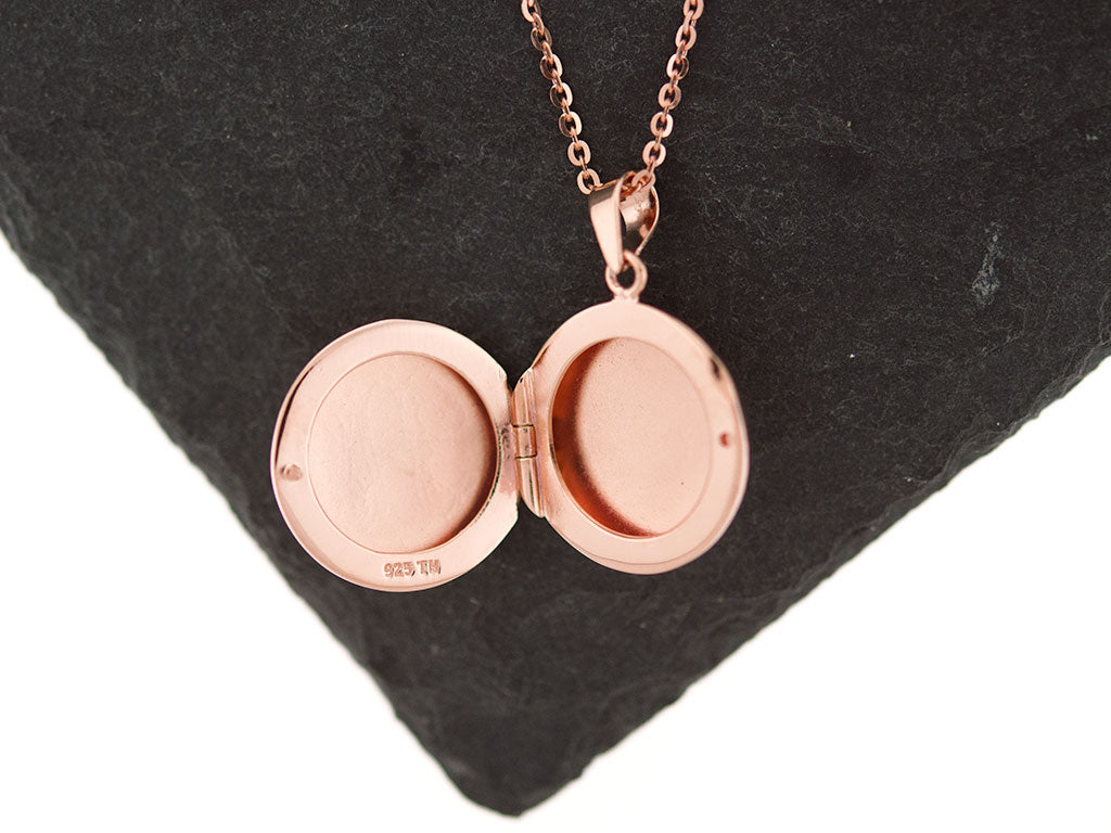 Rose Gold Round Monogram Locket – Sterling Knot