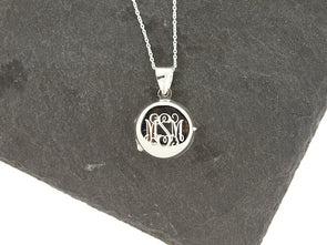 Round Monogram Locket Necklace