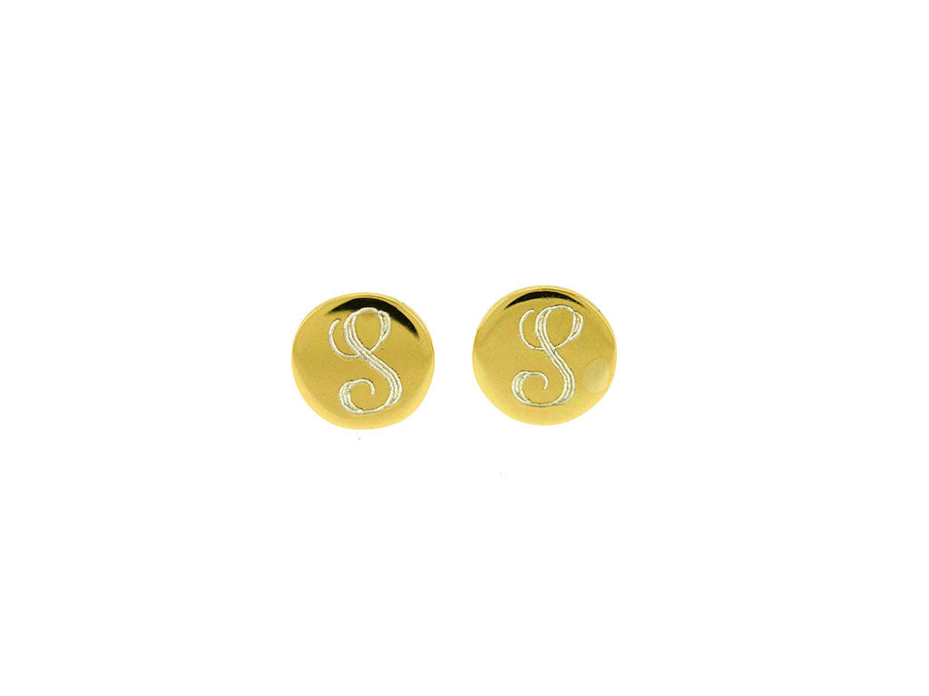 Single Monogram Stud Earring in Solid Gold - Tales In Gold