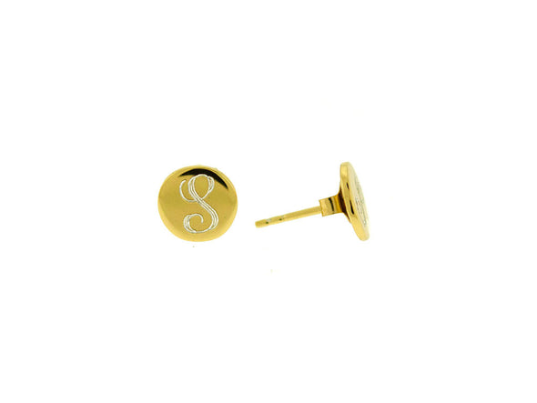 Gold Vermeil Baby Mini Monogram Stud Earrings