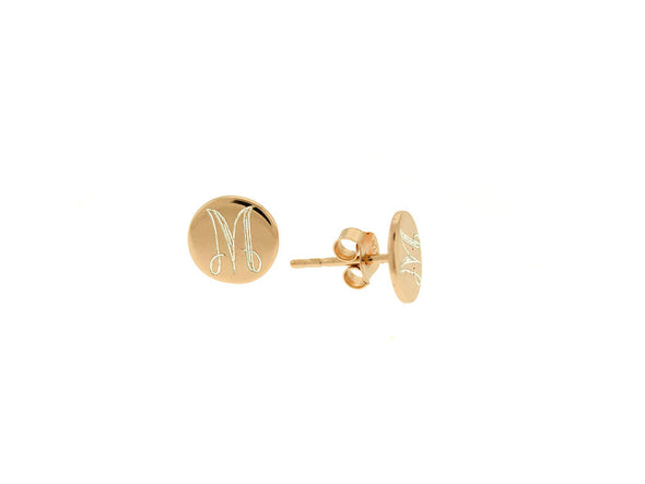 Rose Gold Baby Mini Monogram Stud Earrings