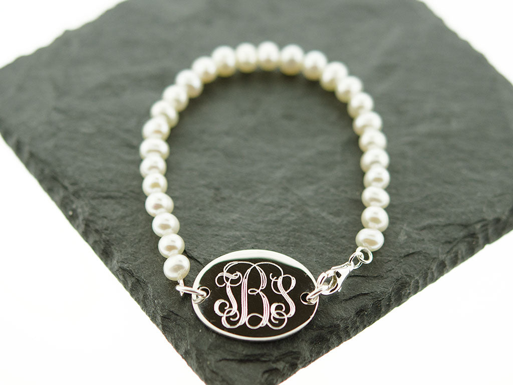 925 sterling silver pearls bracelet accessory letter U design