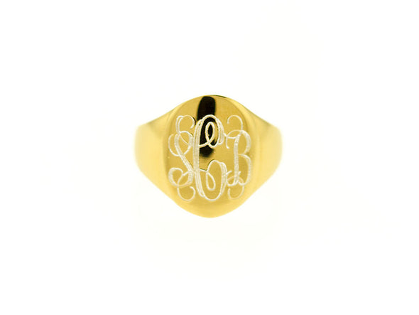 Gold Vermeil Oval Signet Monogram Ring