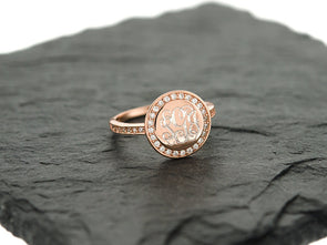 Rose Gold CZ Monogram Ring