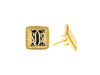 Gold Vermeil Square CZ Monogram Stud Earrings