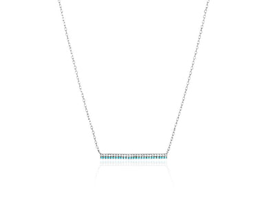 Turquoise and CZ Bar Necklace